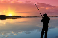 Angler in Aktion